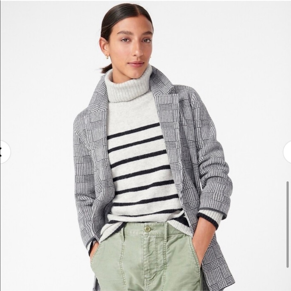 ❌SOLD❌ J. Crew Glen Plaid Open Front Sweater Blazer Jacket